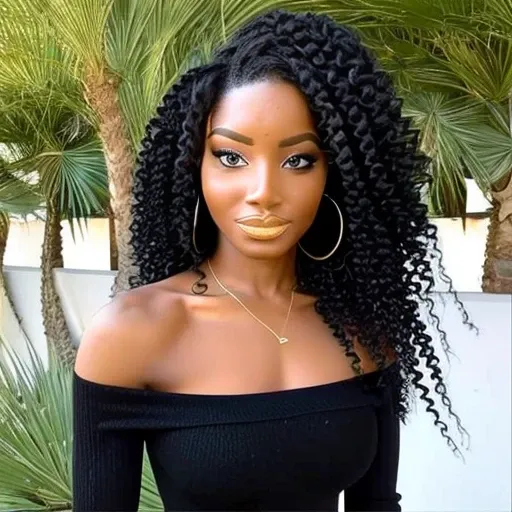 piercing eyes, (respirer par la bouche:1.3), regarder droit, une jolie femme noire de 20 ans, cheveux courts en salon, wear an o...