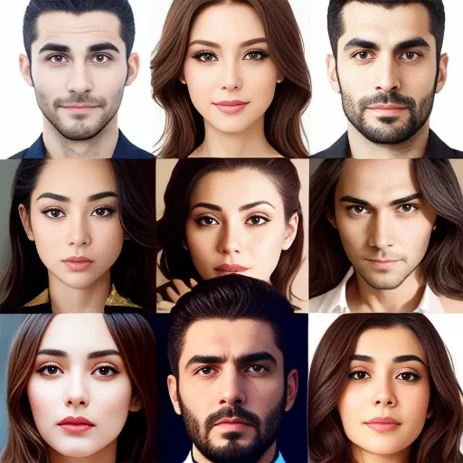 Lebanese men and women focusing on face