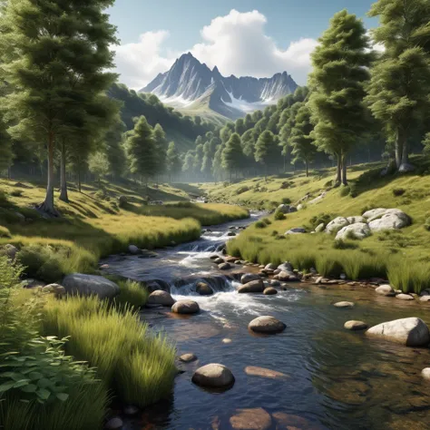 a fairly busy photorealistic natural landscape