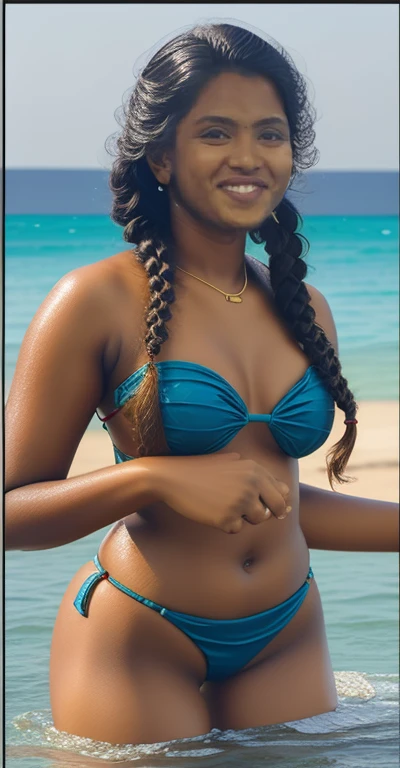 most beautiful Tamil girl transparent strapless bikini fuck with Tamil boy long thick one sided braid hair perfect body perfect natural big  wet strapless bikini full wet sexy big size  deep clevage nipples 