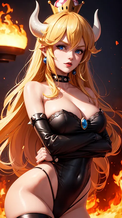 ((high detailed, best quality, 4k, masterpiece, hd:1.3)), ((best quality)), (((HD))), (((8k))), (ultraDH), (ultra HD), Princess Daisy, blue eyes, BREAK blue eyes, seductive, attractive, smooth anime cg art, 36C breasts, long legs, vivid colors, detailed di...