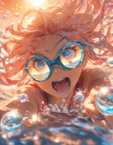 Water Ball Summon　woman　Glasses