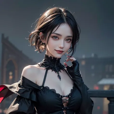 Dark fantasy,windy weather, real raven、 ((highest quality、masterpiece、8k、best image quality、ultra high resolution、Award-winning work)、(accurate anatomy:1.1)、(look at me and smile:1.1)、Shining fair skin with ultra high resolution、most detailed face、ultra hi...