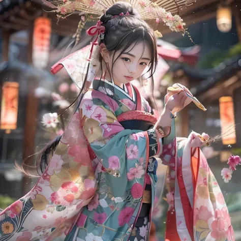 A 15-year-old beautiful girl with supernatural powers stands at the center of a Japanese-style erotic fantasy、Her eyes have a captivating sparkle、Draw attention to her detailed and captivating features、 Her lips are beautifully sculpted、It adds to her char...