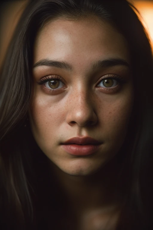 (close-up, editorial photograph of a 21 year old woman), (highly detailed face:1.4) (smile:0.7) (background inside dark, moody, private study:1.OV, by lee jeffries, nikon d850, film stock photograph ,4 kodak portra 400 ,camera f1.6 lens ,rich colors ,hyper...