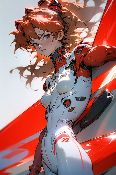 Busty Asuka Langley in flight suit