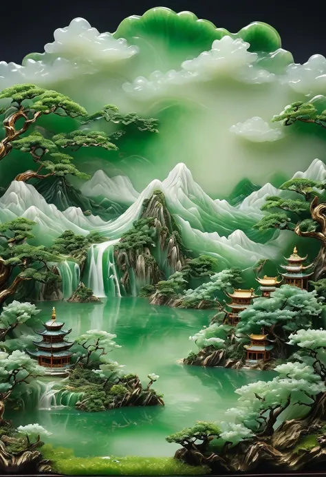 best quality, very good, 16K, ridiculous, Extremely detailed, Gorgeous mountain，Monk，Made of translucent jadeite, Background grassland（（A masterpiece full of fantasy elements）））， （（best quality））， （（Intricate details））（8k）