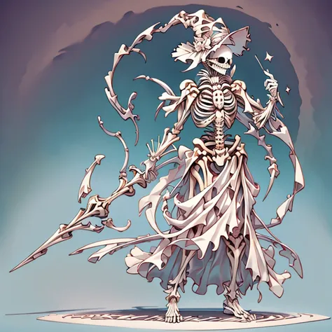 skeleton magician　　magic rod　standing posture