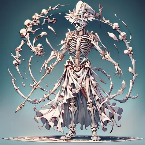 skeleton magician　　magic rod　standing posture