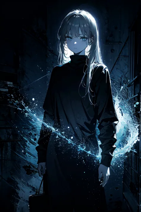 (best art,:1.3),
silver theme,black theme,white theme,blue theme,long hair ultra high res, masterpiece, best quality, night, (da...