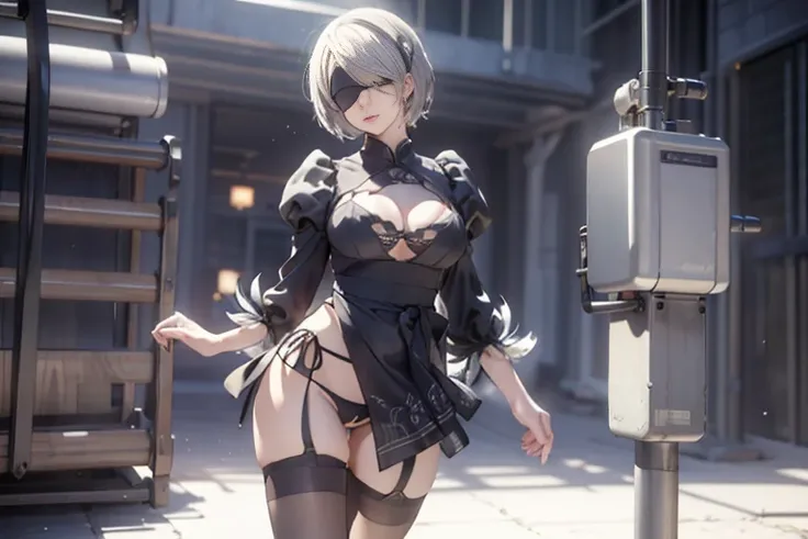 dynamic pose,((highest quality)), ((masterpiece)),(detailed),High resolution,Sharp focus,(非常にdetailed CG unity 8k wallpaper), (((Vibrant colors))), Perfect Face,One girl,Five Fingers, Game Characters,2B,Yoruhano. 2 Type B,Nier Automata, High resolution,Sec...