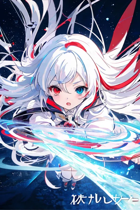 anime girl with long white hair holding a ice sword, ice magic circle, best anime 4k konachan wallpaper, white haired deity, zer...