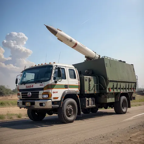 Indian missile truck with missile loaded