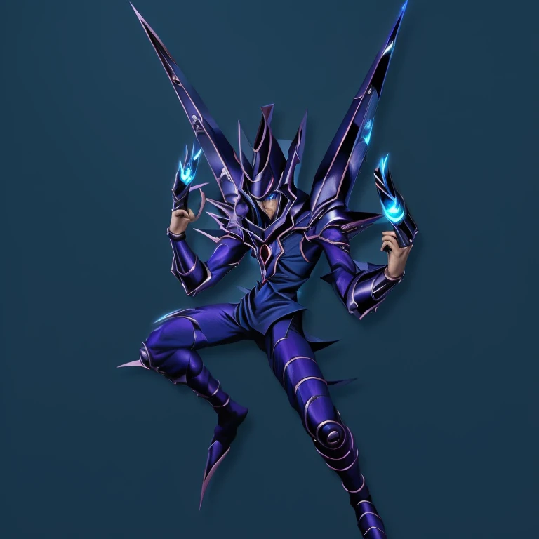 anime character with a sword and claws in a blue background, guyver style, yugioh art style, attack pose, yugioh style, bio - mechanical ninja samurai, this character has cryokinesis, guyver dark hero, sharp robot dragon claws, greek god in mecha style, me...