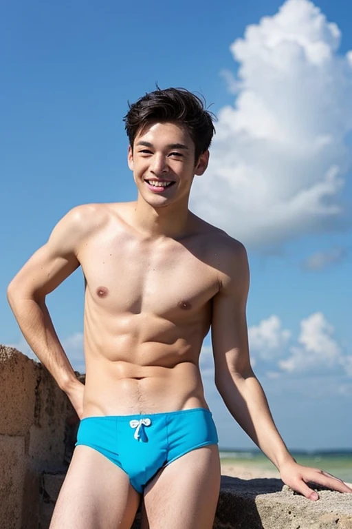 male　Age 29 swimwear smiling