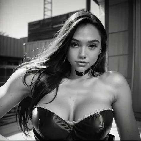 18 year old Alexis Ren wearing a sexy wonder woman outfit, 1950s fighting war
