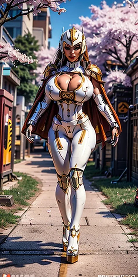 (Eris Boreas Greyrat) 1GIRL, SOLO, (ssmile, makeup, beautifull eyes, red libs, gold dragon helm), (HUGE BOOBS:1.4), (MECHA GUARD ARM, GLOVES), (white, GIRL IN MECHA CYBER ARMOR CROP TOP, ROYAL CAPE, CLEAVAGE, SKINTIGHT HOTPANTS, HIGH HEELS:1.4), (SLENDER B...