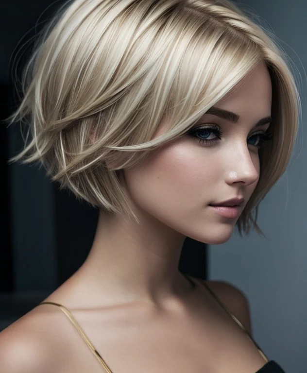 Short hair blonde girl