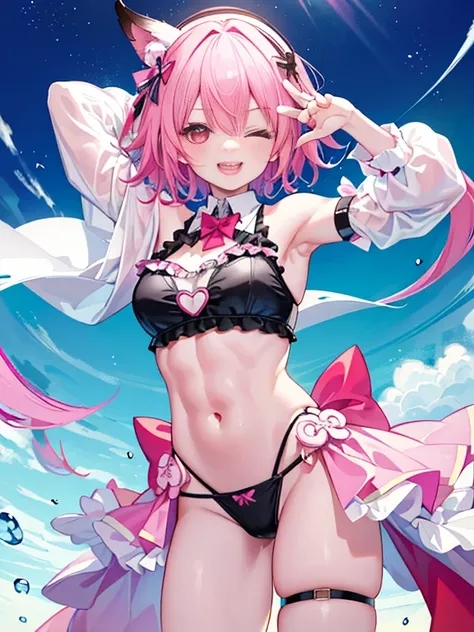 (highest quality,very detailed,masterpiece,super detailed,boy,) (((male focus,1boy))), (((otokonoko))),curvy,((male,man)),Swimming Bikini、Astolfo、((Restraint, , penis,Bondage))

abs, male focus, bulge, muscular, muscular male, nipples, navel, blush, multip...