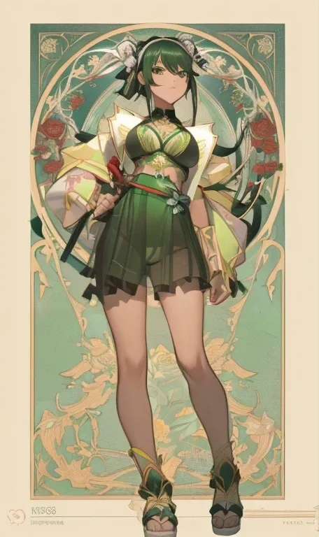 anime girl in a green bikini with a sword and roses, extremely detailed artgerm, like artgerm, seductive anime girl, anime goddess, ! dream artgerm, artgerm. anime illustration, artgerm on artstation pixiv, style artgerm, artgerm style, ig model | artgerm,...