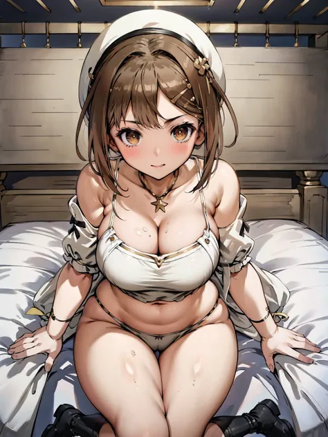 Plump thighs、Best image quality、High resolution、masterpiece、super high quality、Spread your legs、Ass Pics、Grey Bra、Grey panties、Fullback panties、とてもBig Ass、The buttocks are too big、Low Angle、Blushing、4K quality、Thick thighs、Big Ass、Wearing black knee socks、...