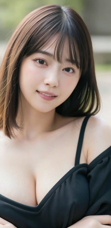 (8k), (highest quality: 1.2), (Realistic), (Realistic: 1.37), Ultra-high resolution, 1 girl, Head to knee photo、cute, smile, Mouth closed, Beautiful details, Beautiful Nose, whole body, Wet Hair, Large Breasts、Saggy breasts、Soft Breasts、Overflowing breasts...