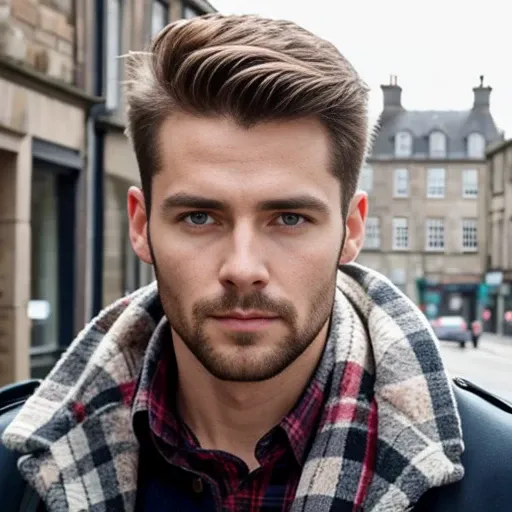 a perfect scottish man focus on face