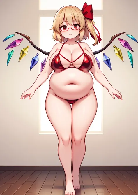 (masterpiece, best quality, highly detailed), 1girls, big belly, huge belly, art by kipteitei, round belly, chubby, curvy, belly grab, enormous belly, fat belly, thicc, bigger belly, really big belly, jiggly belly, glasses, tight breasts, ((full body)), fl...