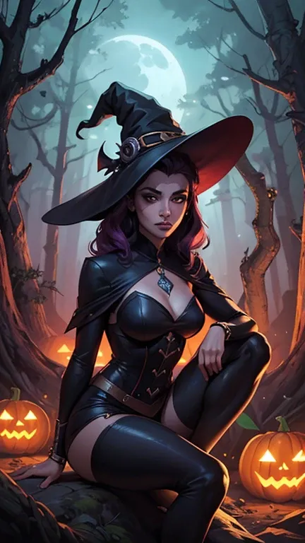 obra de arte, melhor qualidade, (papel de parede extremamente detalhado da unidade CG 8k), (melhor qualidade), (best illustration), (melhor sombra), absurdos, Realistic lighting, (Abismo), lindo brilho detalhado, arte de PeterMohrBacher,witch sitting on a ...