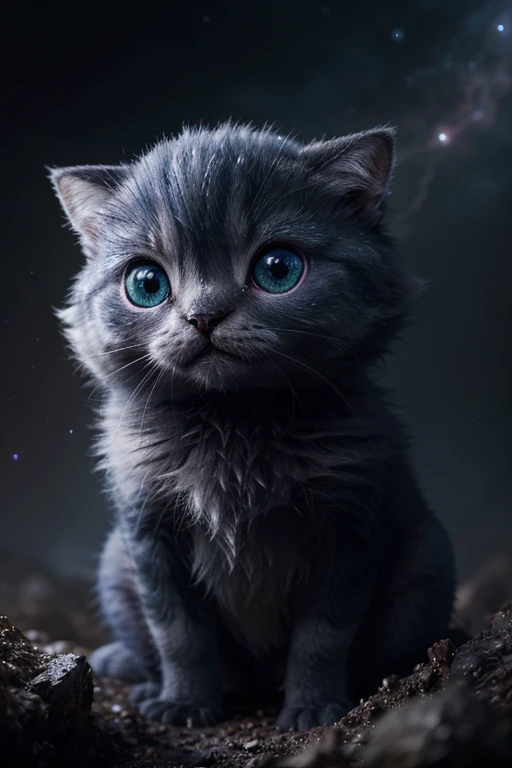 A cute and cuddly beautifully weird little cosmic creature sitting on a fluffy cloud, huge loving adorable eyes, deep detailed eyes, magical, majestic, vivid, hdr, 8k, masterpiece, fantasy art, hyperrealism, creature design, animation, 2d animation, polish...