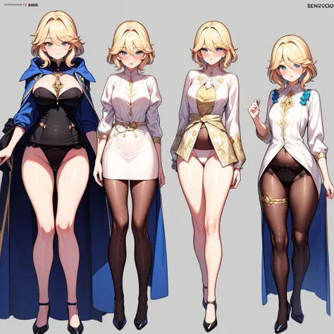 High resolution image, 8k quality, perfectly intricate details, (((perfectly detailed illustration))), 3D anime style, facing the viewer, front view, side view, back view, (((*attention*))), ( ((same character))), (((same outfit))), Character design sheet,...