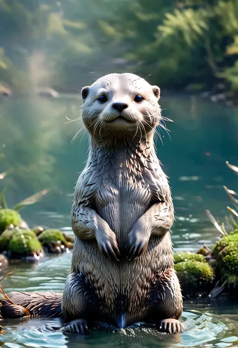 high-resolution images,masterpiece,best quality,an otter