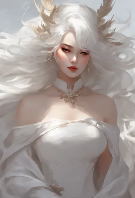 Close-up of a white-haired woman wearing a white mask, Beautiful character painting, guweiz, Artwork in the style of Guweiz, White-haired deity, author：Yang Jie, Epic and beautiful character art, Stunning character art, author：Fan Qi, by Wuzhun Shifan, guw...