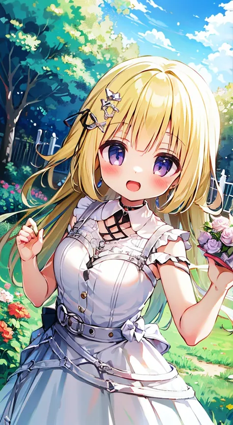 ((highest quality,masterpiece,))anime girl,cute face,style,flower garden,countryside,garden,１girl girl,