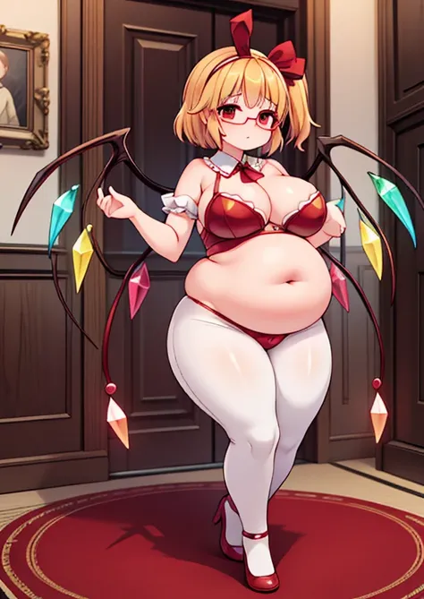 (masterpiece, best quality, highly detailed), 1girls, big belly, huge belly, art by kipteitei, round belly, chubby, curvy, belly grab, enormous belly, fat belly, thicc, bigger belly, really big belly, jiggly belly, glasses, bunnysuit, tight breasts, ((full...