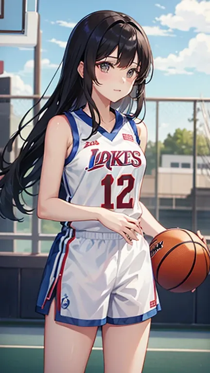 Beautiful girl playing basketball、Basketball Uniforms