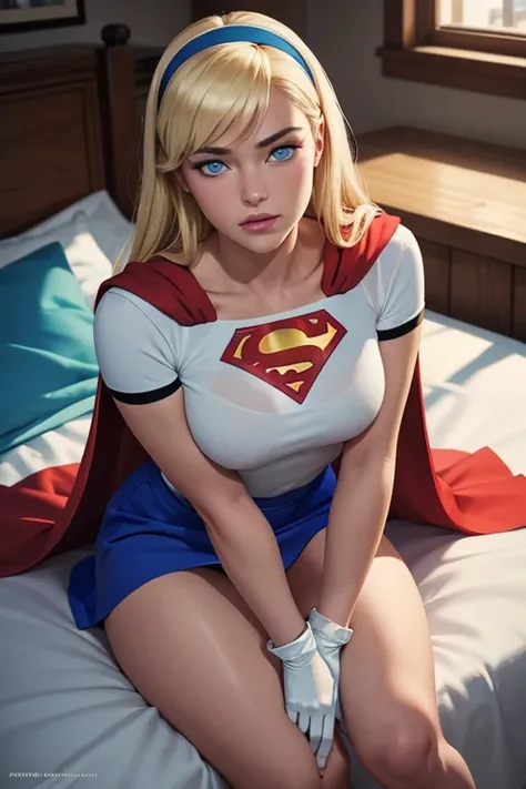 masterpiece, raw, beautiful art, professional artist, 8k, very detailed face, very detailed hair, 1girl, supergirl (blonde hair,...