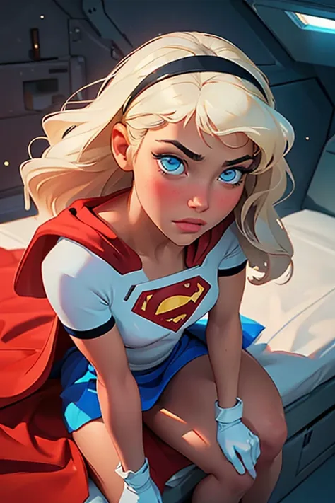 masterpiece, raw, beautiful art, professional artist, 8k, very detailed face, very detailed hair, 1girl, supergirl (blonde hair,...