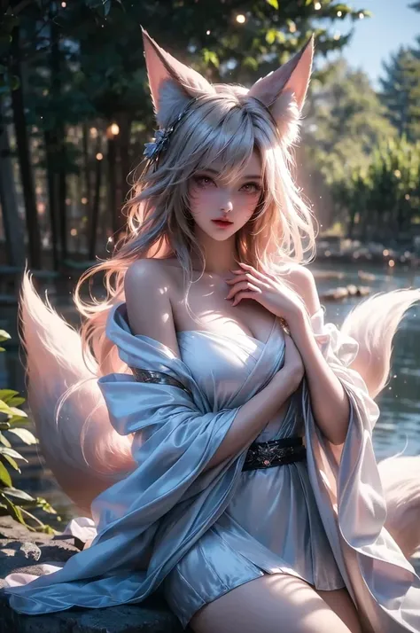 ((Best Quality)), ((Masterpiece)), (Very Detailed: 1.3), a fox girl with tail, 3D, ultra realistic, sci-fi technology, HDR (High Dynamic Range), ray tracing, nvidia RTX, super resolution, unreal 5, subsurface scattering, PBR texture, post-processing, aniso...