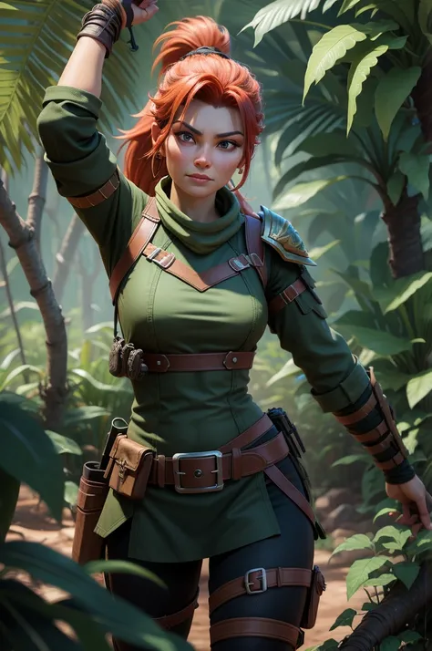 Sonya, Warrior in the jungle, 3D, 4K.