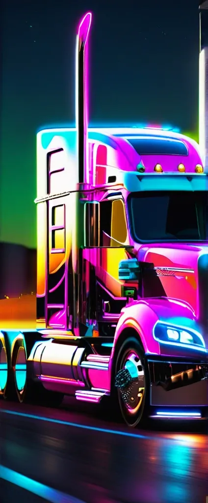 TruckersRule Show Trucks:
Outstanding paint scheme. Great graphics. The chassis hugs the road, emphasizing stability. Custom rims spin smoothly, neon lighting. 
Truckers_Rule Trucks are magnificent. Theyre a highway dream beauty.
Matching trailer as well, ...