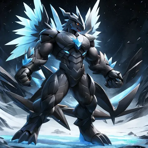 Pokemon Zekrom, Kyurem, Kyrem black, thick biceps, frozen arm