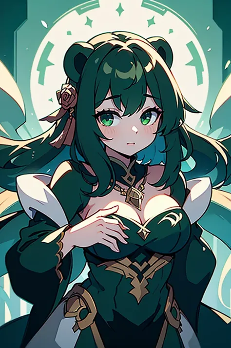 beautiful woman, elegance, beauty, aura, hauntingly, Wearing a gold crown,  rose shaped necklace, A dark green leather suit that clings completely to the body. laughing, captivating, stark contrast, line art, backlighting, Intense, very bright lighting in ...