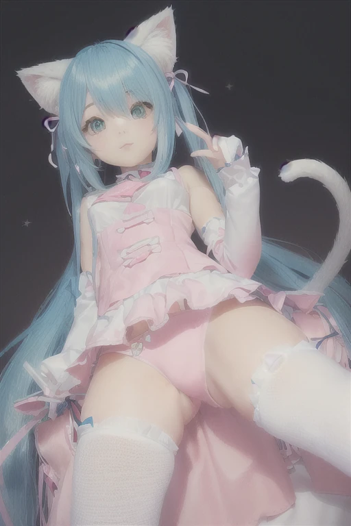 Close-up of a woman posing in a cat costume, Very Beautiful Anime Cat Girl, cute Anime cat girl, Charming cat girl, beautiful Anime cat girl, Pink pigtails and cyan eyes, Anime cat girl, Cat ears anime girl, Very beautiful cute cat girl, Cute 3D anime girl...