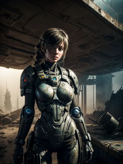 parameters

prompt: a stranded female cyborg soldier in an abandoned battle starship shipwreck, dystopian futuristic scene, real...