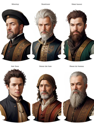 group of Judæus man focus on characters faces 4k image