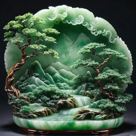 best quality, very good, 16k, ridiculous, extremely detailed, 《shizuya shi》，li bai，made of translucent jadeite, background grass...