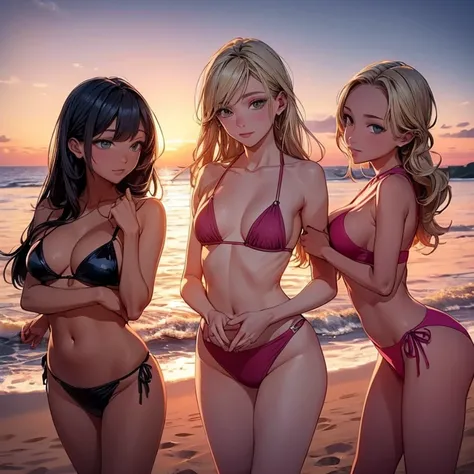 A captivating quartet of slender beauties, embodying the essence of sex symbols, gracefully pose in a dazzling micro bikini. Each girl exhibits stunning physical attributes, with defined tits that catch the keen observers eye. Their cute smiles illuminate ...