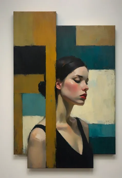 Create an evocative oil painting inspired by Malcolm Liepke, based on the provided image. Capture the intense, introspective expression of the young subject using thick, expressive brushstrokes and a muted color palette. Highlight the emotional depth and v...