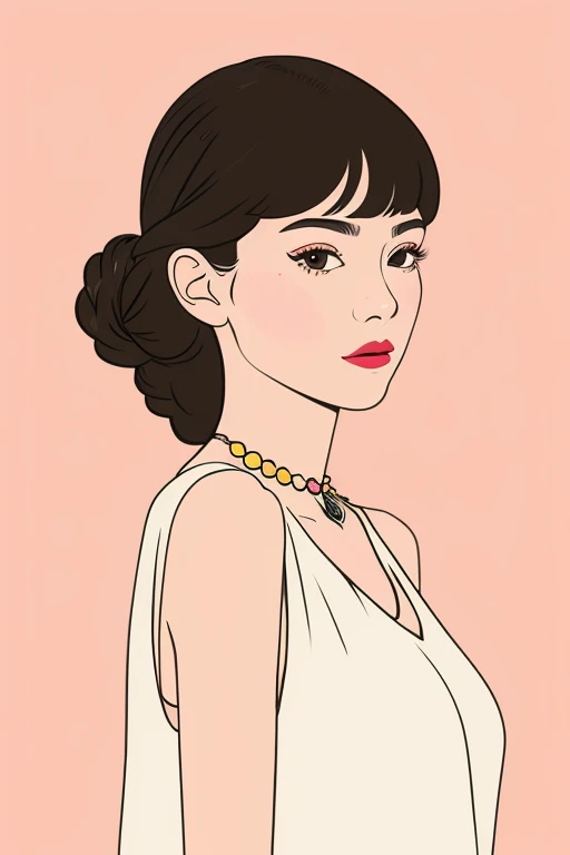 A simple illustration of a fashionable woman